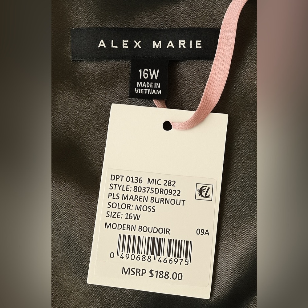 Alex Marie Velvet Leopard Print Wrap Dress Plus Green Sz. 16W - Picture 6 of 7
